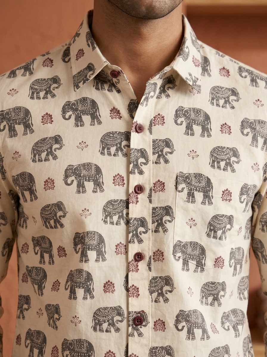 Elephant Motifs and traditional Floral Motifs (Buti). 2