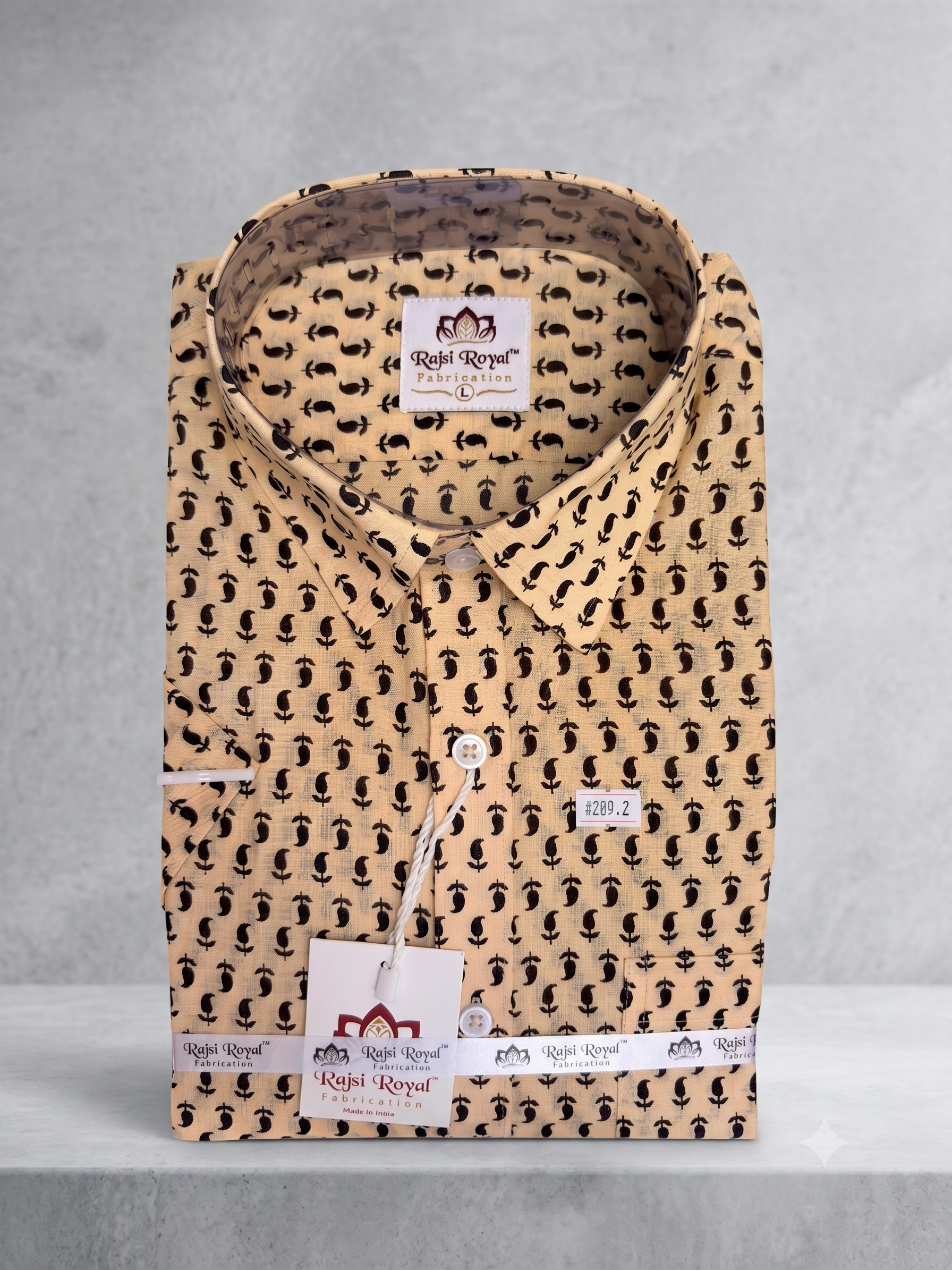 Traditional black paisley block-print motif. 2