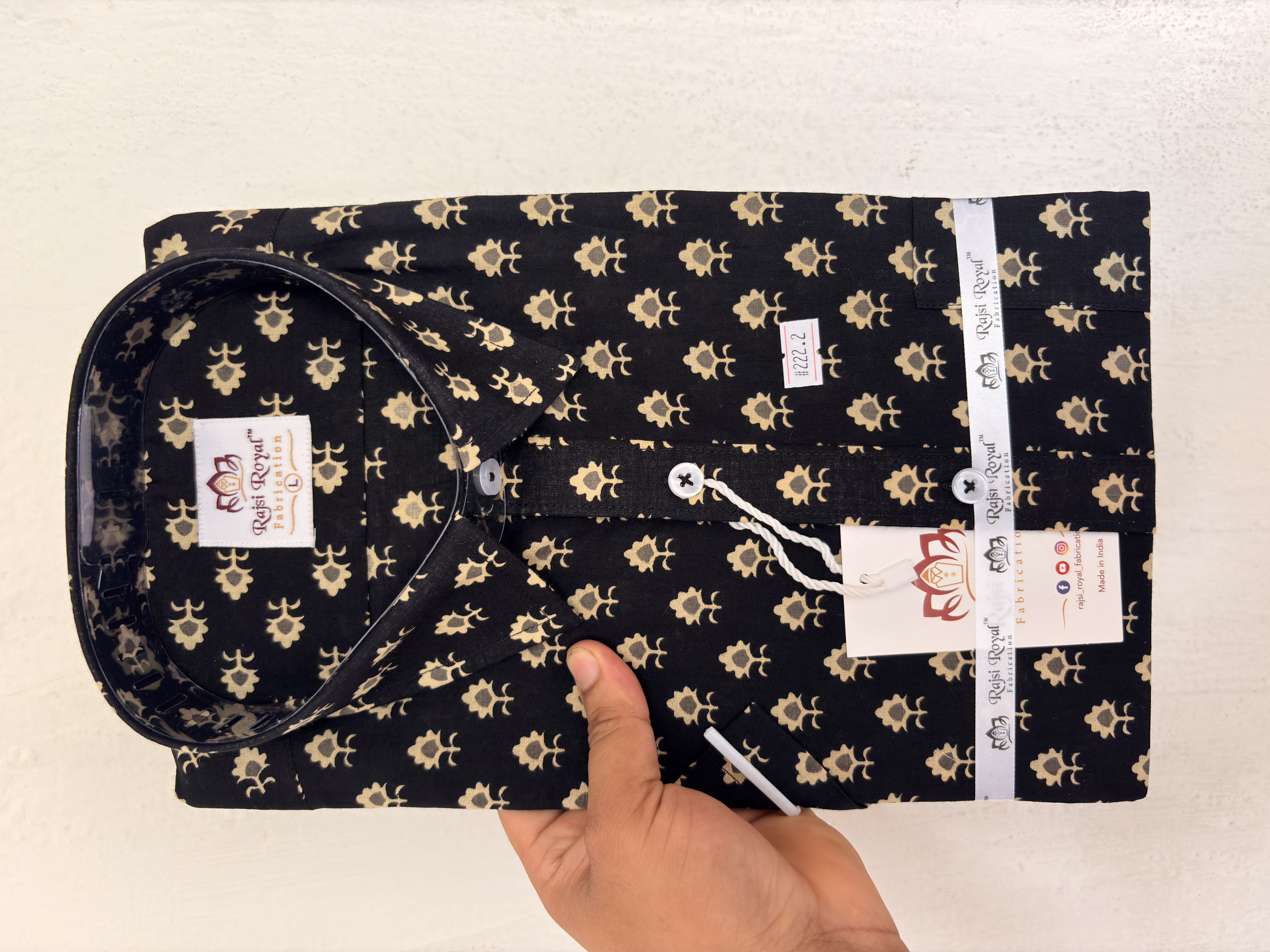 Royal Black Ethnic Floral 2