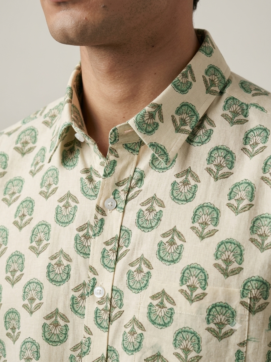 Stylized Lotus & Fan-Leaf Floral Motif 2