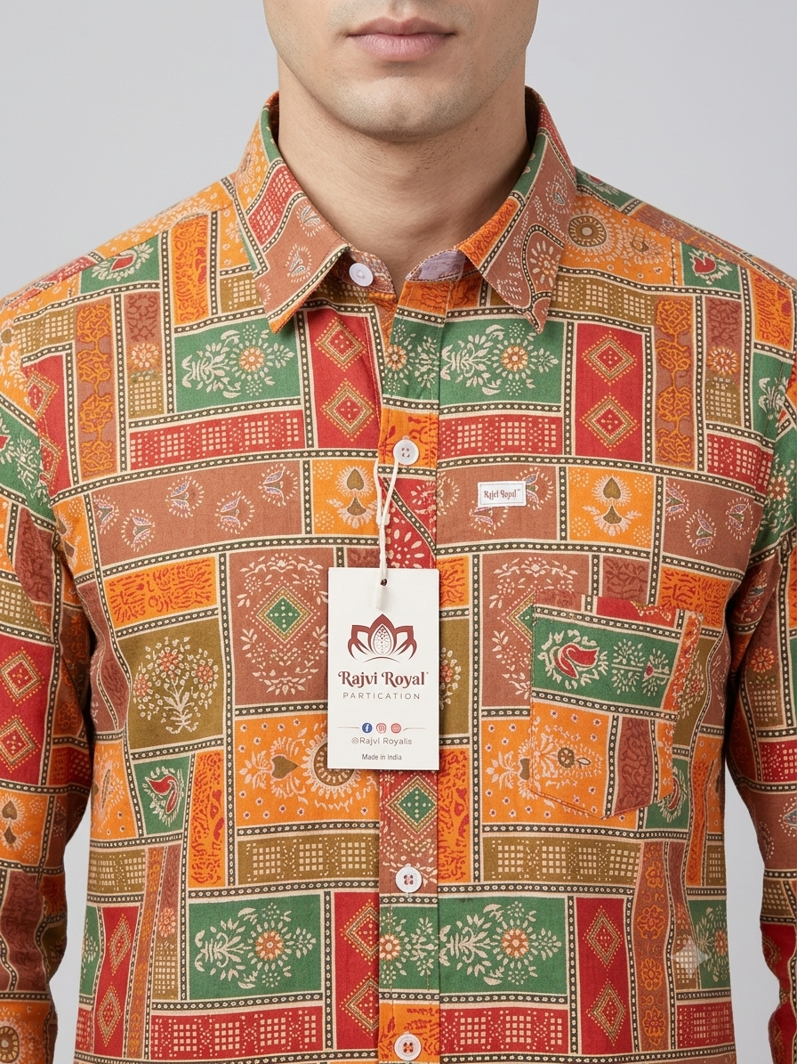 Geometric Patchwork / Mosaic Block Print